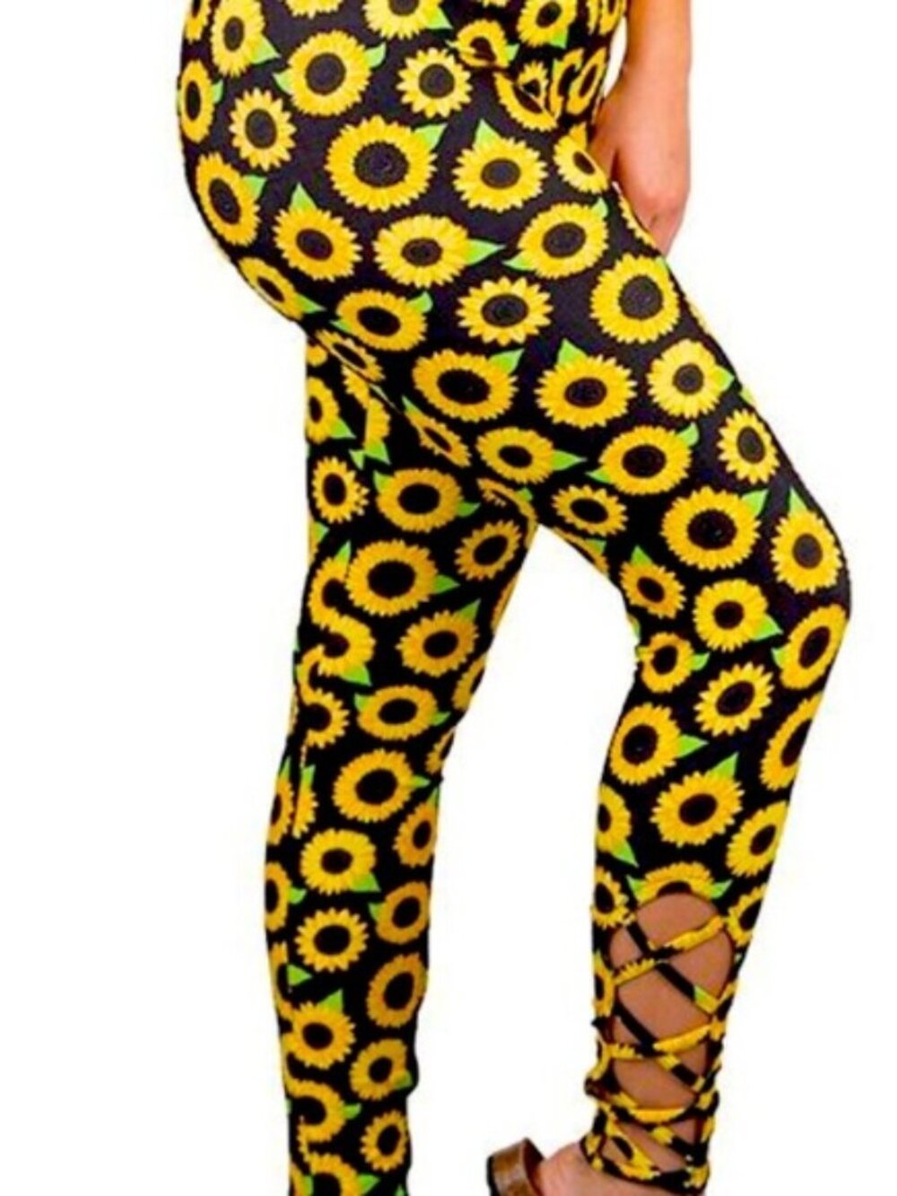 SIMPLY SOUTHERN SUNFLOWER LEGGINGS SIZE XS-S-MEDIUM NWT